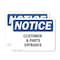 Signmission Customers And Parts Entrance OSHA Notice Sign, Vinyl Decal, 10in W x 7in L, 2PK OS-2PACK-NS-D-710-L-10879 - alternate 1